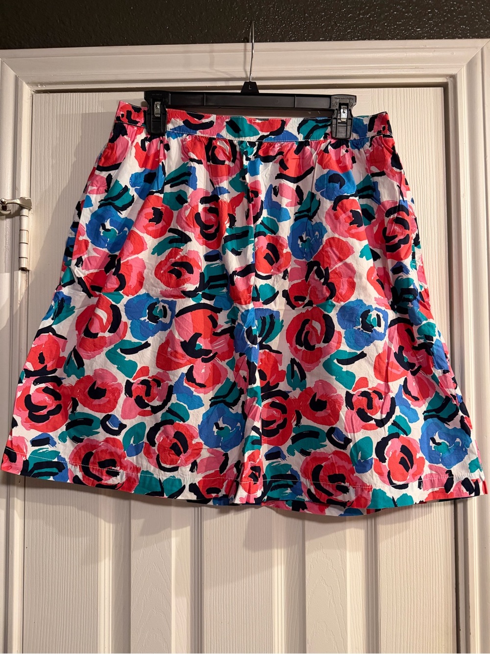 Tommy Hilfiger White A-Line Skirt with Pink and Blue Floral Print